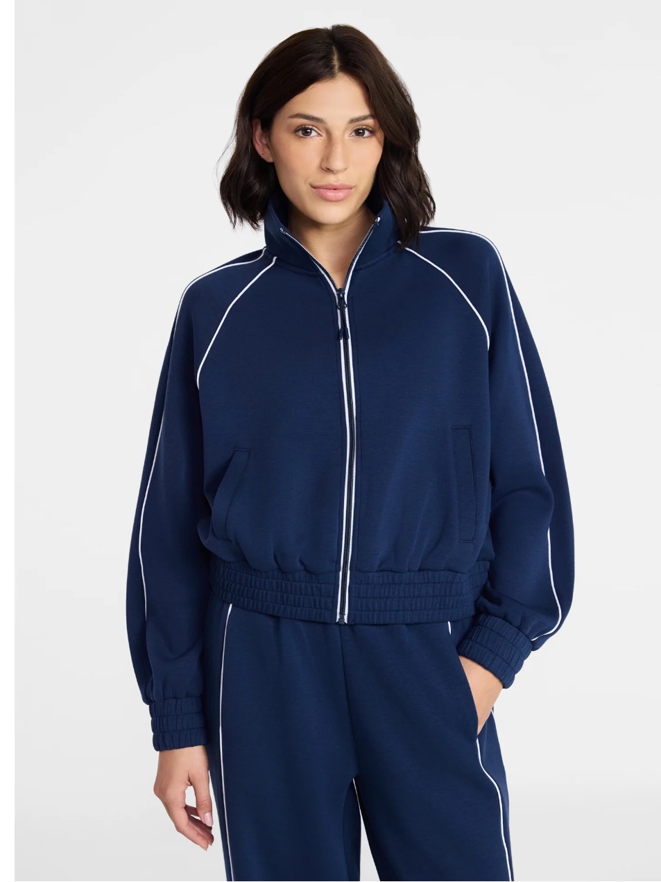 Avia Women's Scubaknit Track Jacket Double Knit Blue Cove Xxxl 22